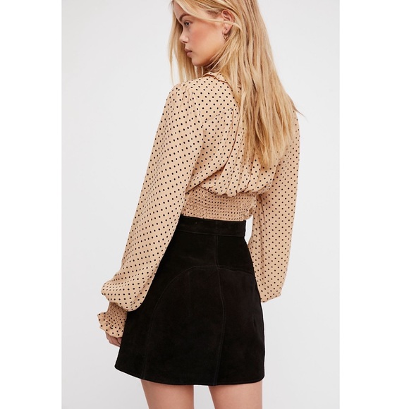 Understated Leather Suede Skirt Free People - Picture 2 of 3